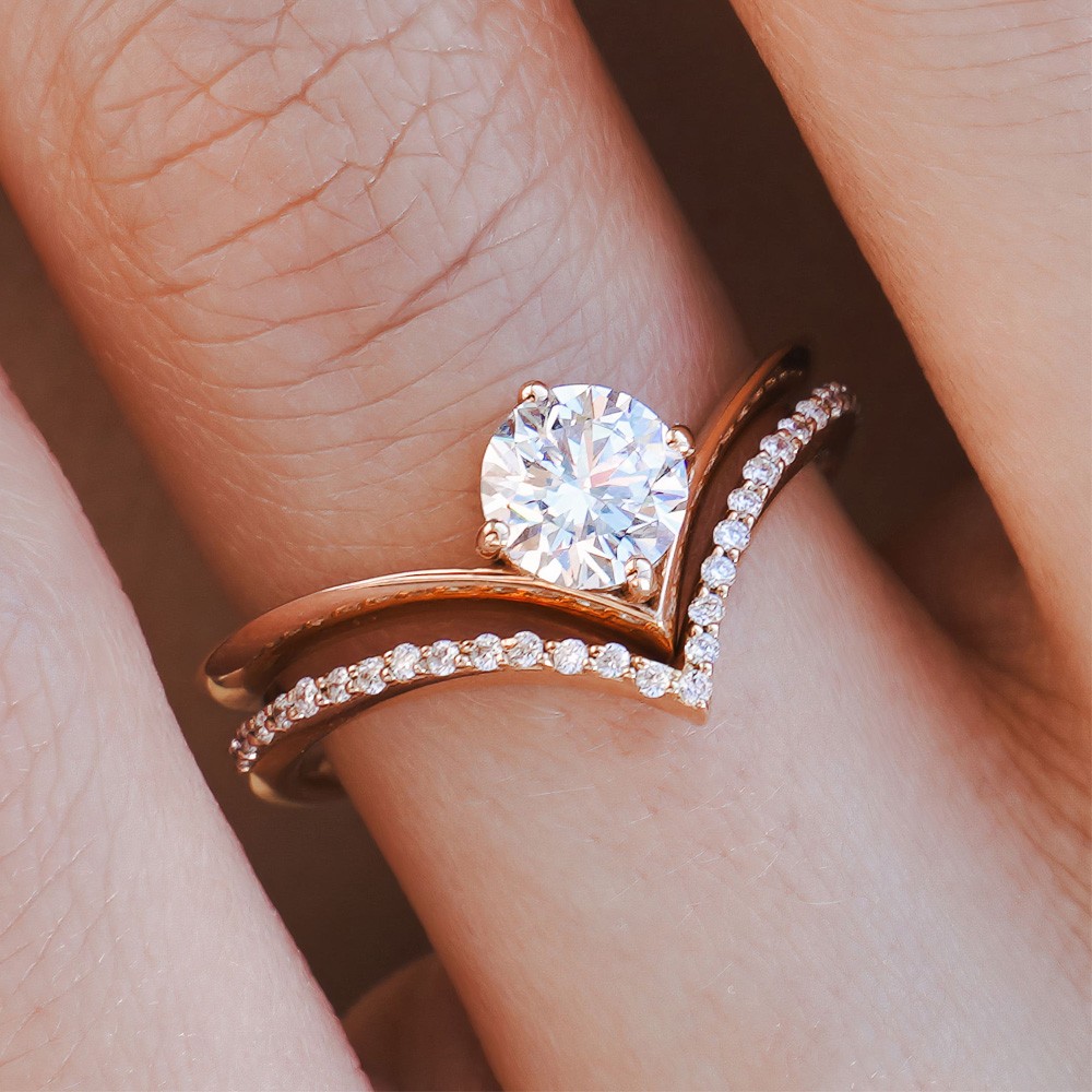  Anello oro rosa diamante ~0,7 Carati Lab-Grown - AMA