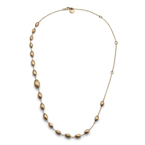  Gold-plated silver necklace with thin chain and pearls - UNOAERRE