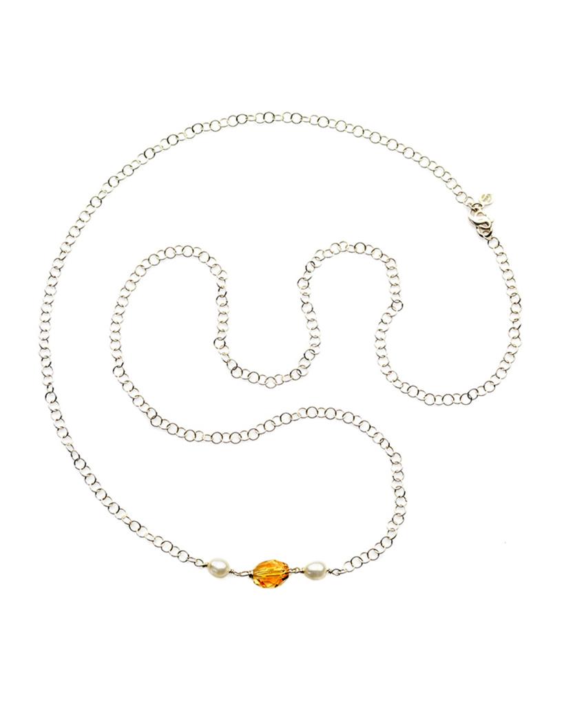 Collana lunga Gabriella Rivalta argento 925 perle ambra - GABRIELLA RIVALTA