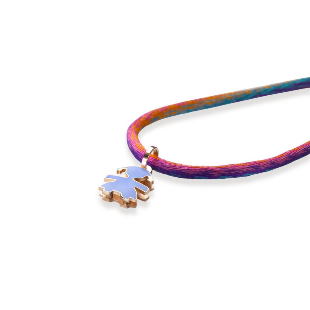  Ciondolo leBebe LBB055-IND Classici bimba oro rosa smalto indaco - LE BEBE