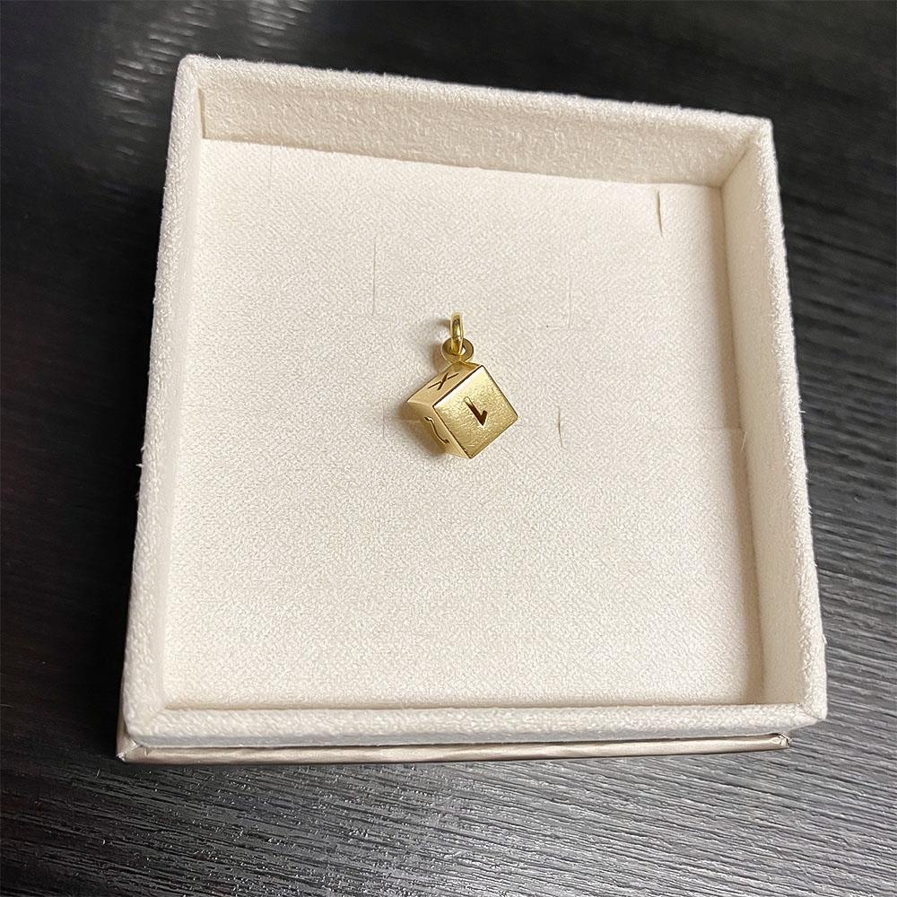 Ciondolo dado 1-2-X oro giallo 18kt lucido - LUSSO ITALIANO