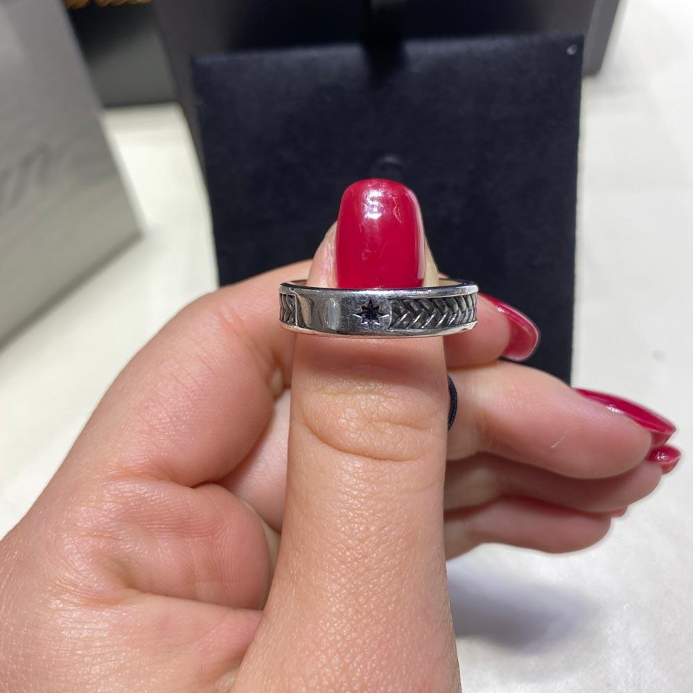  Anello uomo argento 925 brunito con intreccio - ZANCAN