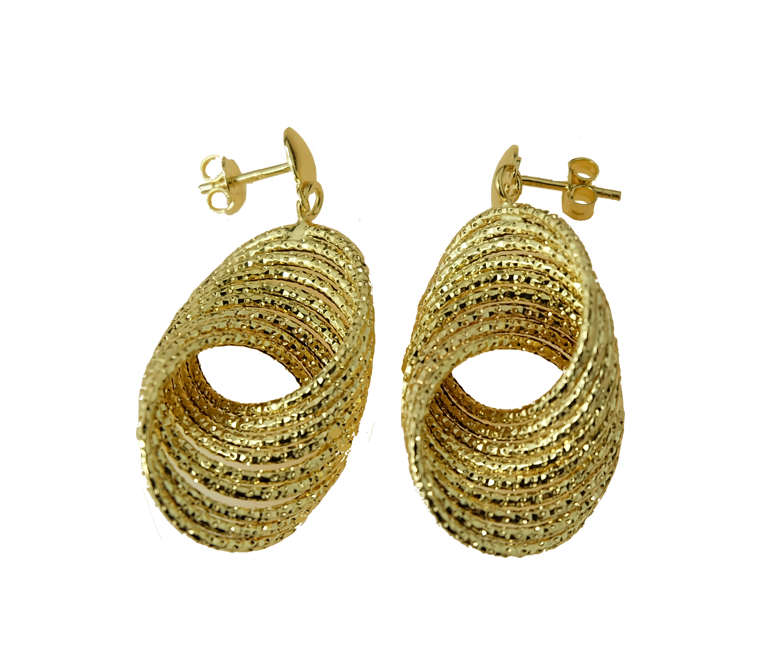 orecchini-pendenti-gomitolo-martellati