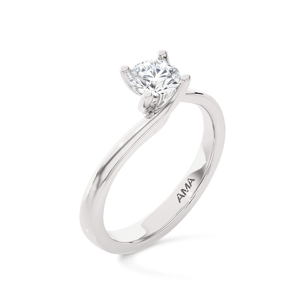  Solitario oro bianco con diamante ~1 Carato Lab-Grown - AMA