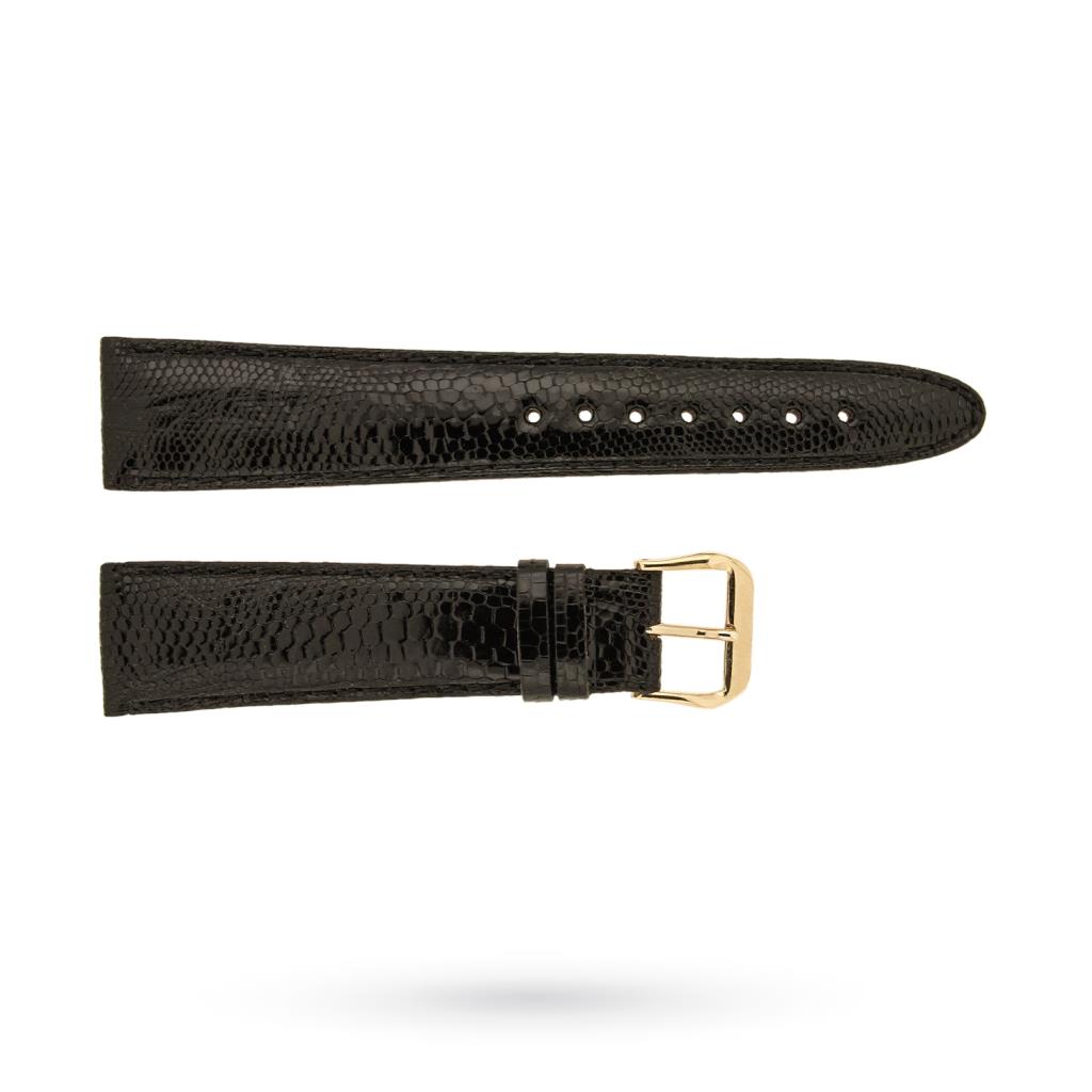 Cinturino lucertola tejus nero lucido 20-16mm - BROS