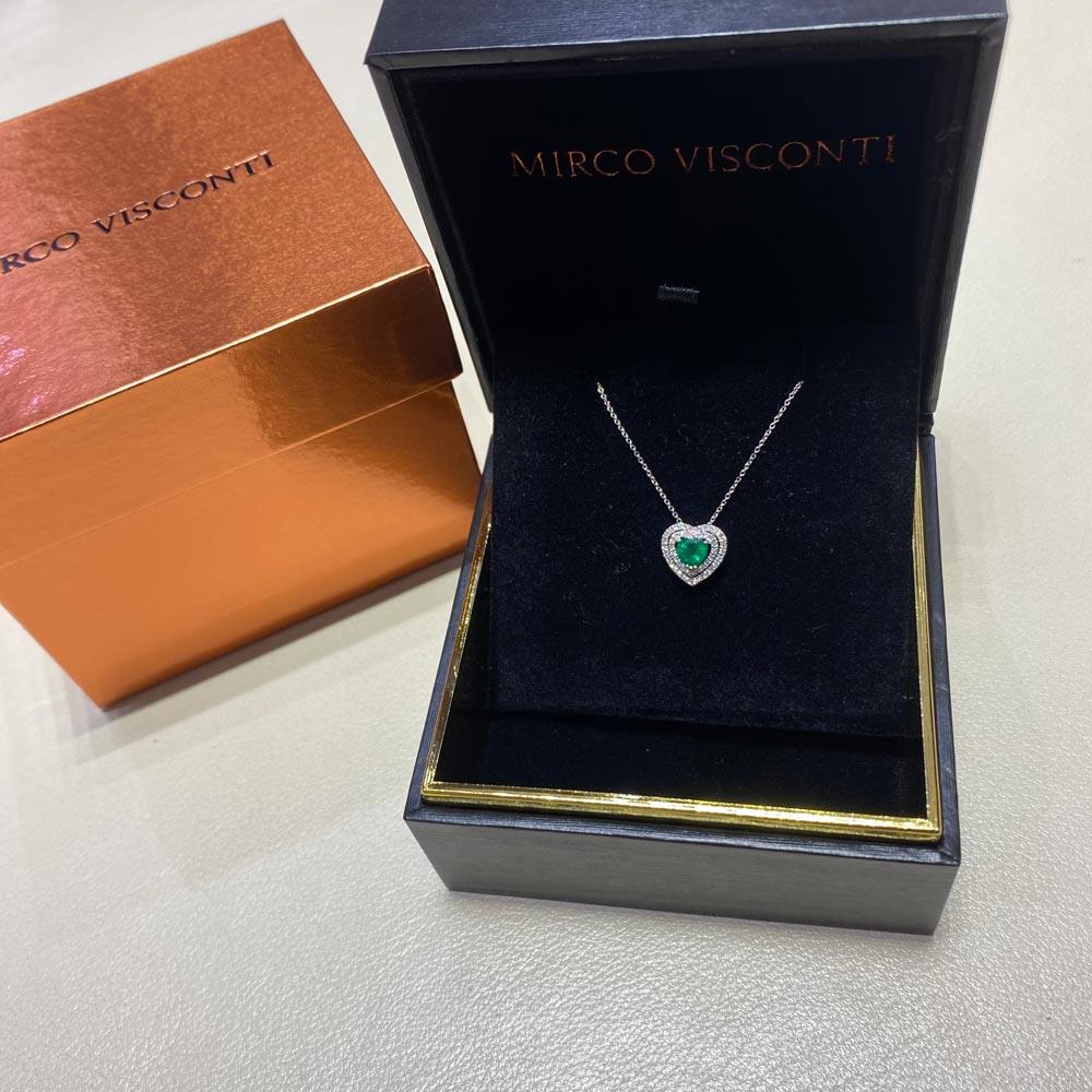  Necklace emerald heart 0,42ct diamonds 0,17ct Mirco Visconti - MIRCO VISCONTI