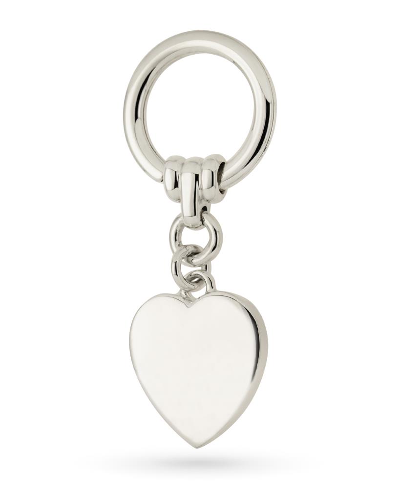 925 sterling silver keyring with big polished heart - CICALA