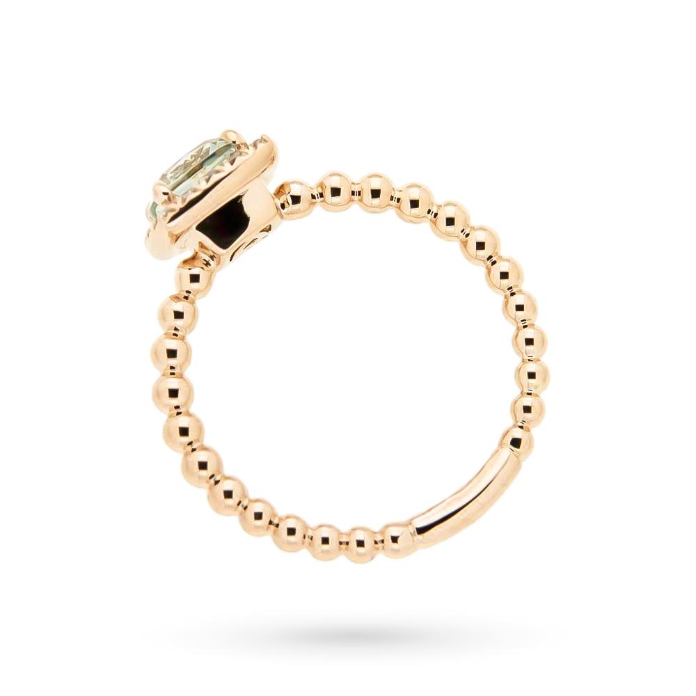  Anello oro rosa ametista verde 0,77ct diamanti 0,16ct - CICALA