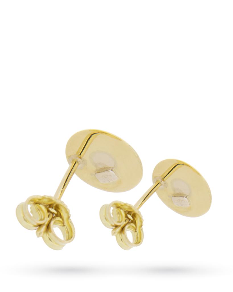  Orecchini in oro giallo con dischi asimmetrici diamanti 0,02ct G VS - LUSSO ITALIANO
