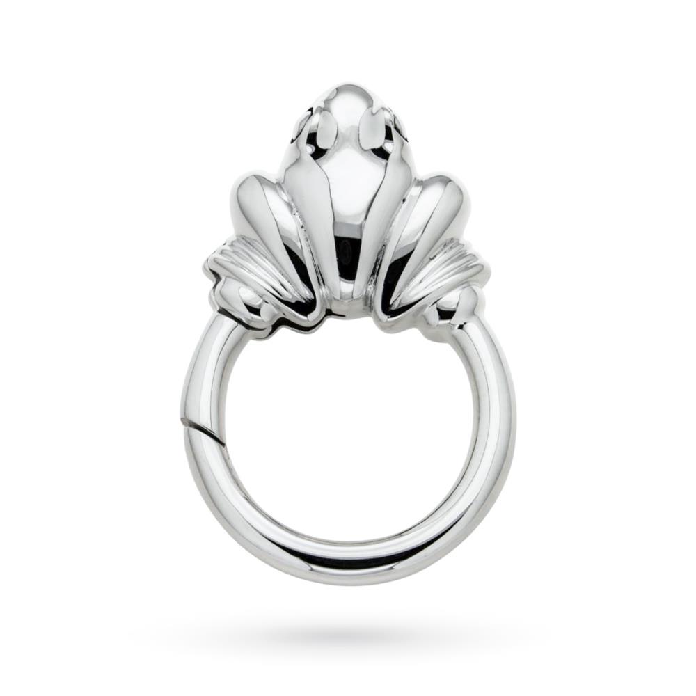 925 sterling silver keyring with frog head - SATURNO