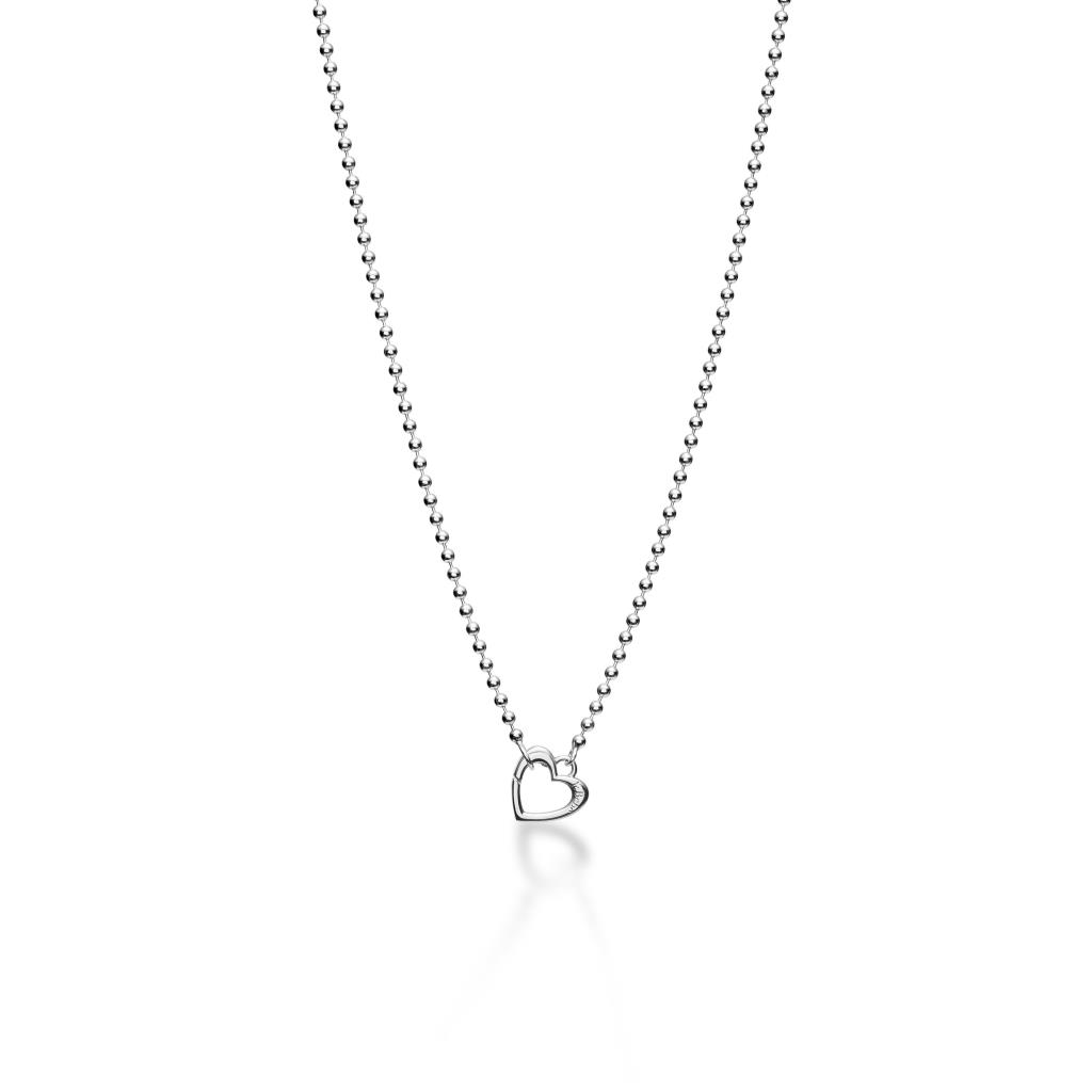 Necklace and silver heart-shaped clasp - LE BEBE