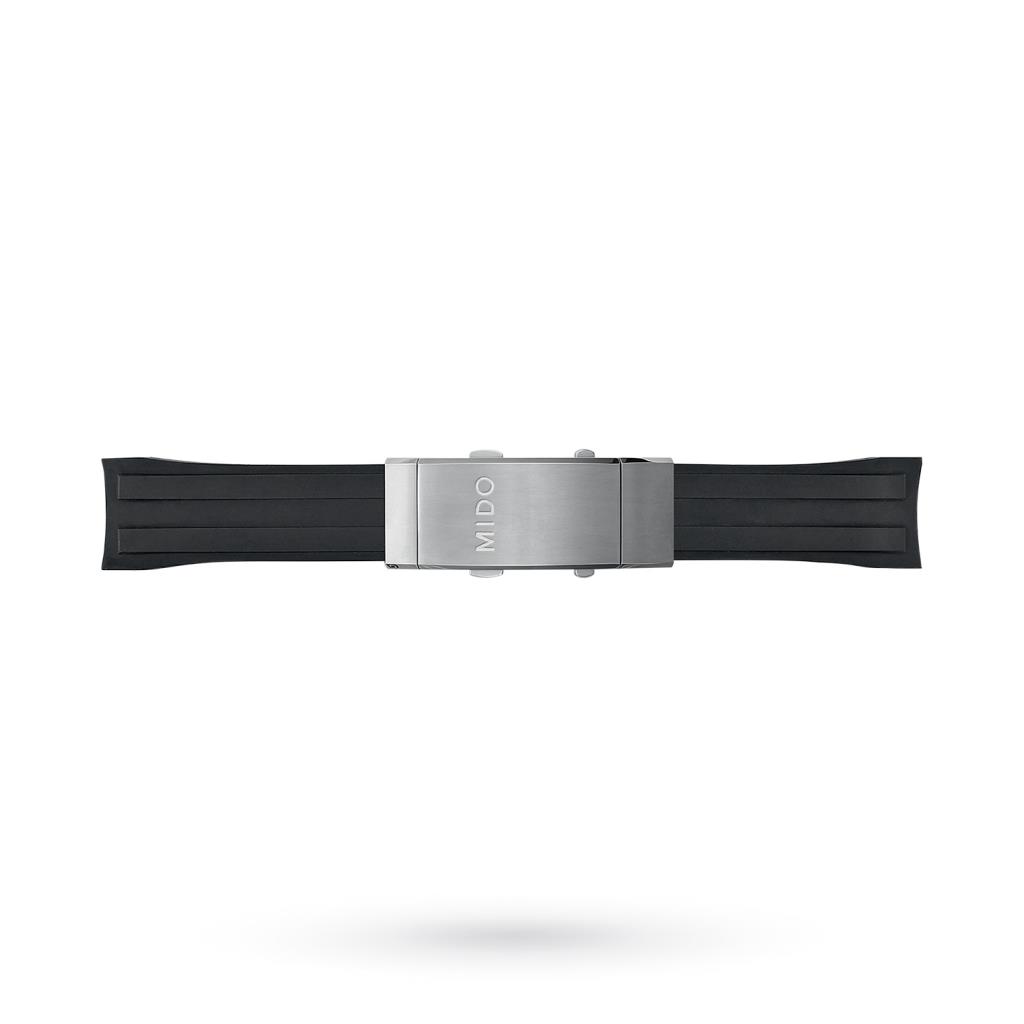 Cinturino originale Mido in gomma nera e fibbia acciaio