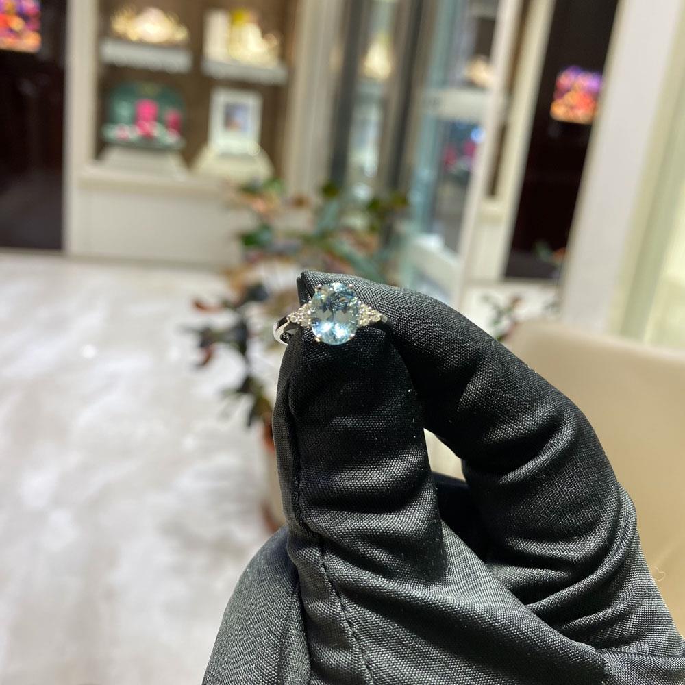  Anello acquamarina ovale 1,73ct diamanti 0,10ct Mirco Visconti - MIRCO VISCONTI