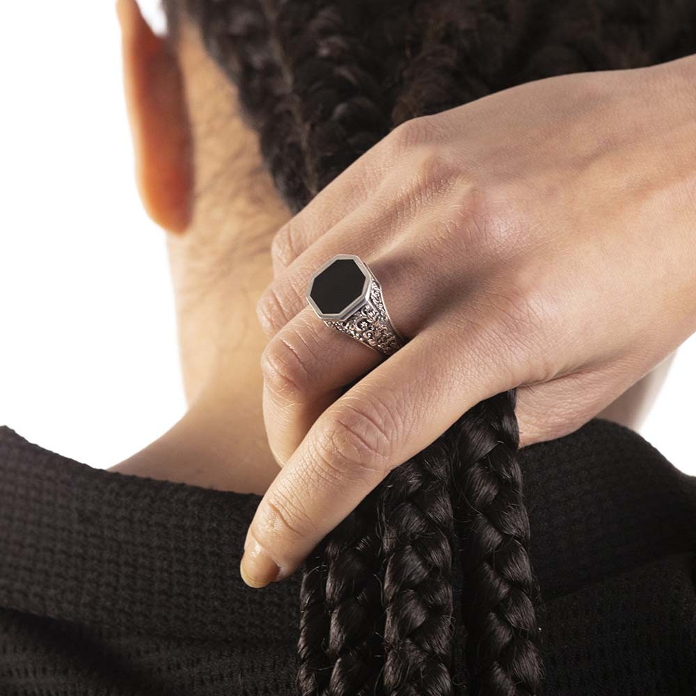 Anello Cervo Regolabile In Argento Sterling 925 Con Corno - Piccolo, 1.4g, Taglie US 3.5-5, Unisex