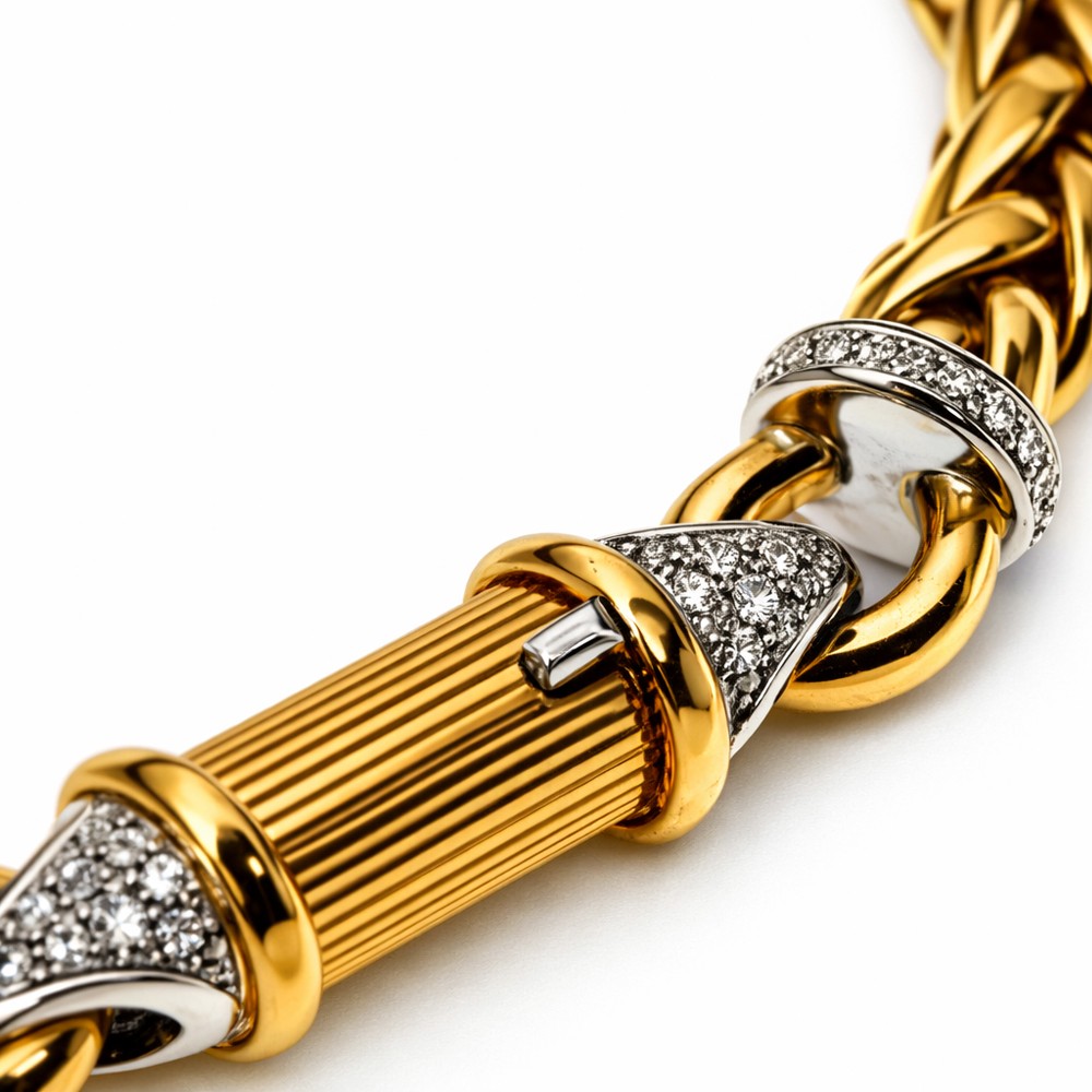 Girocollo grande chanel lunga oro giallo e diamanti - MAXART