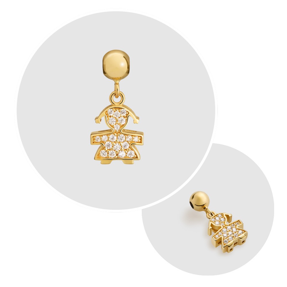  Charm leBebe LBB981 I Tesorini Pop Bimba con diamanti - LE BEBE