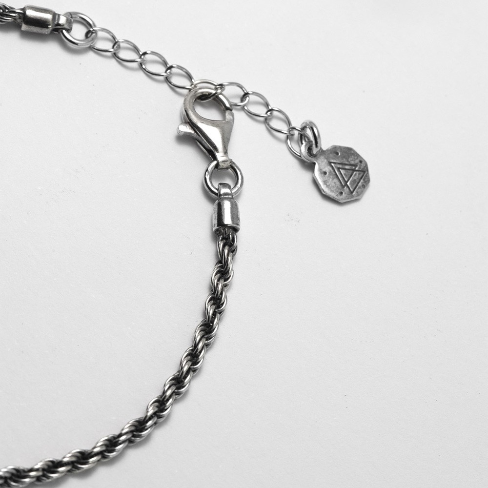  Bracciale corda piccolo 050 argento brunito lucido Nove25 - NOVE25