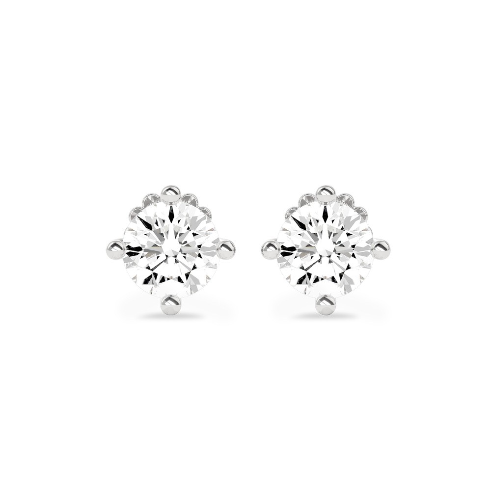 Orecchini Minimal Oro Bianco 2 Diamanti da 0,70 Carati Lab-Grown - AMA