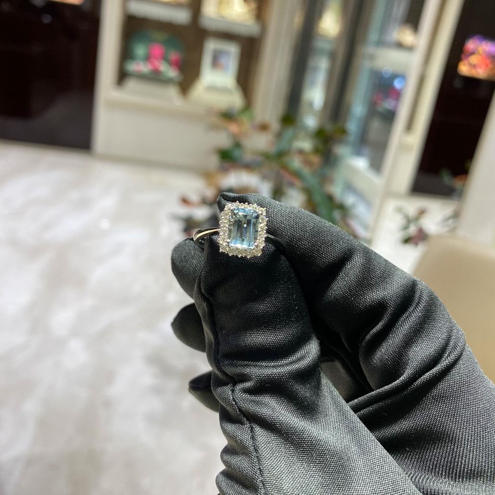  Anello acquamarina e diamanti in oro bianco - Mirco Visconti - MIRCO VISCONTI