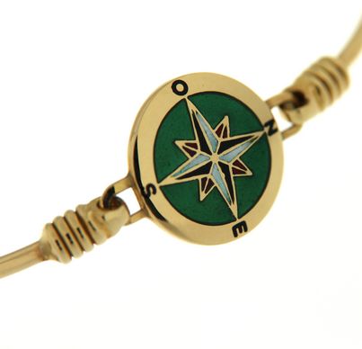  18kt yellow gold bracelet with enameled compass - LUSSO ITALIANO