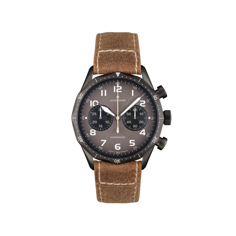 Junghans Meister Pilot Chronoscope 27-3794.00 Brown-Grey - JUNGHANS