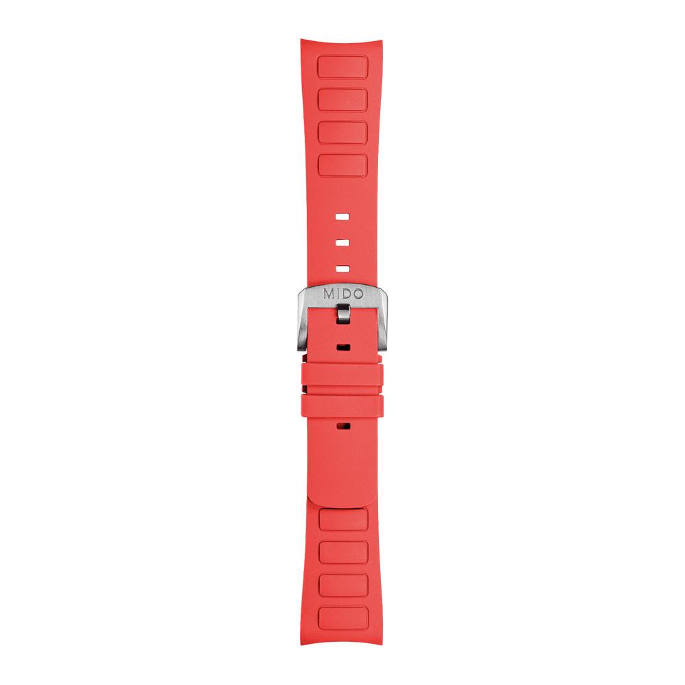  Mido Multifort TV Big Date strap red rubber strap 22mm - MIDO