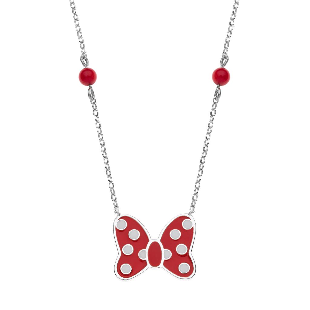 Disney Mickey and Minnie Children's Necklace 925 Silver Crystal - DISNEY