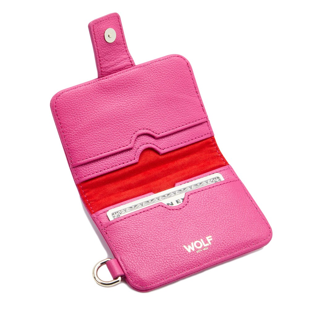  Wolf Credit Card Holder with Wristlet - Pink - WOLF