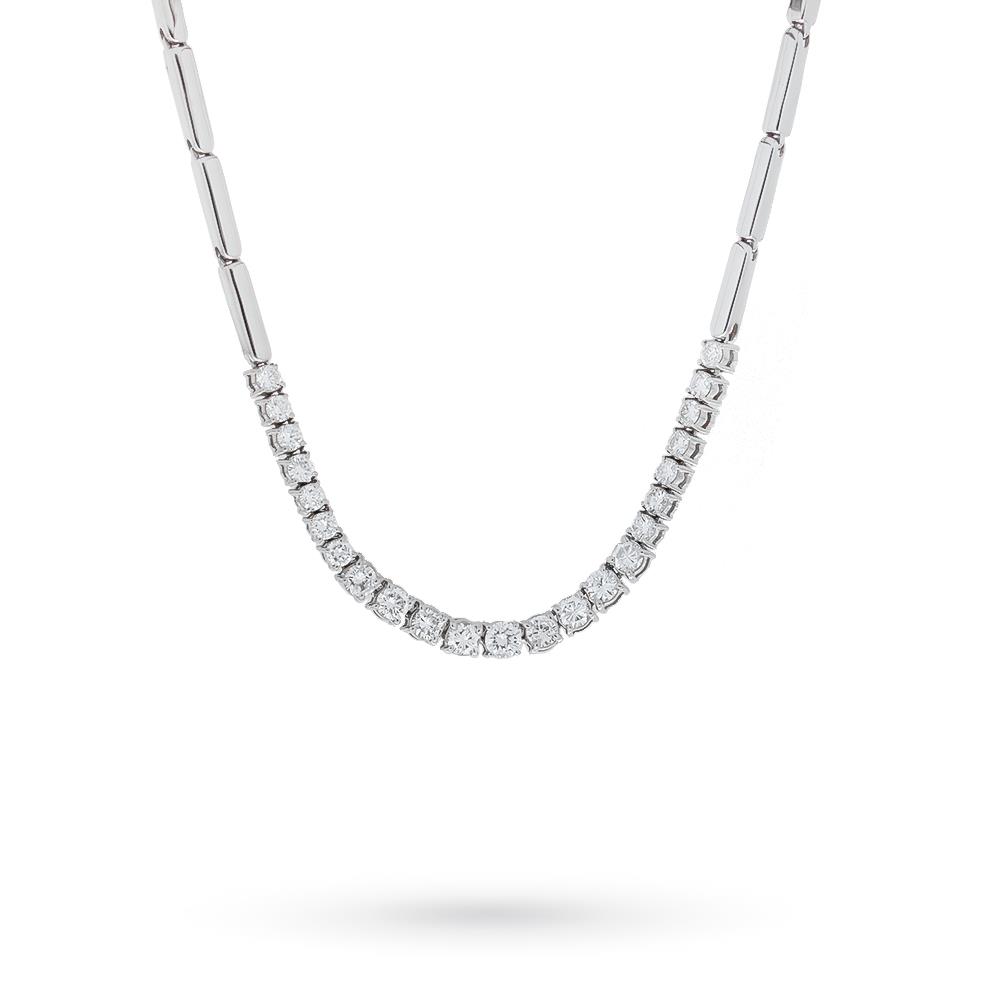 Diamond line necklace in 18kt white gold - UNBRANDED