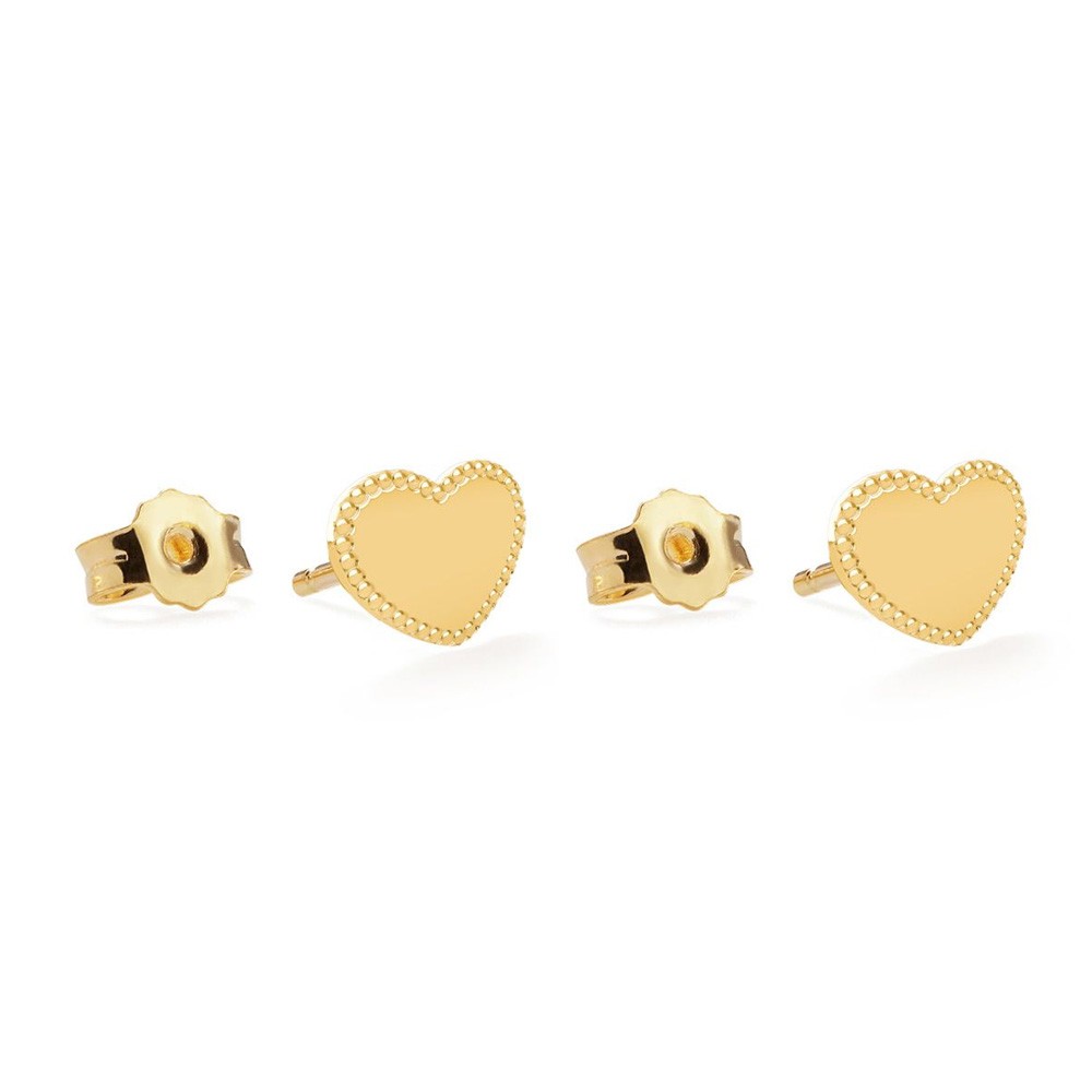 leBebe PMG230 Heart Earrings in Yellow Gold - LE BEBE