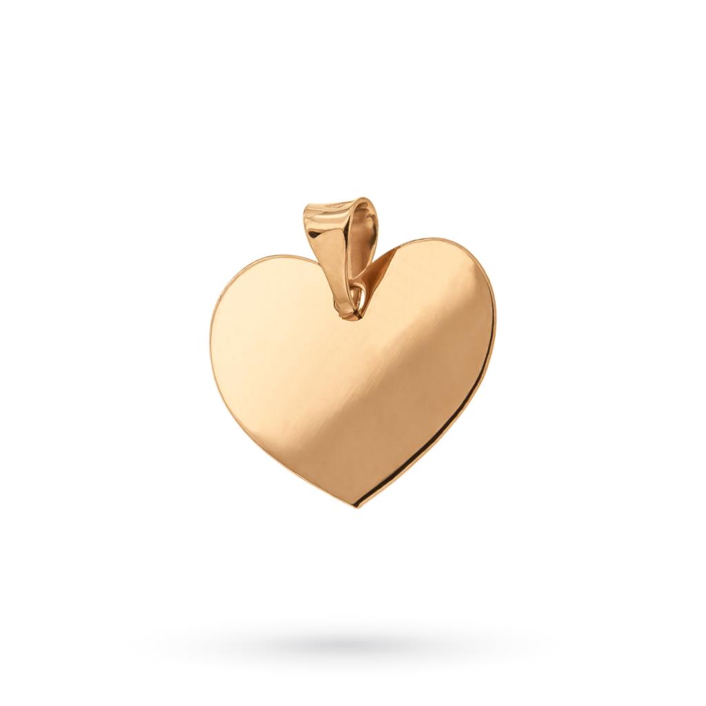 Ciondolo cuore lastra oro rosa 14x15mm - UNBRANDED