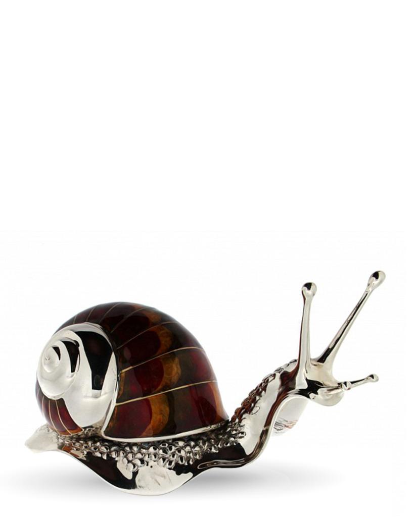 Snail ornament in silver and enamel Giant size - SATURNO