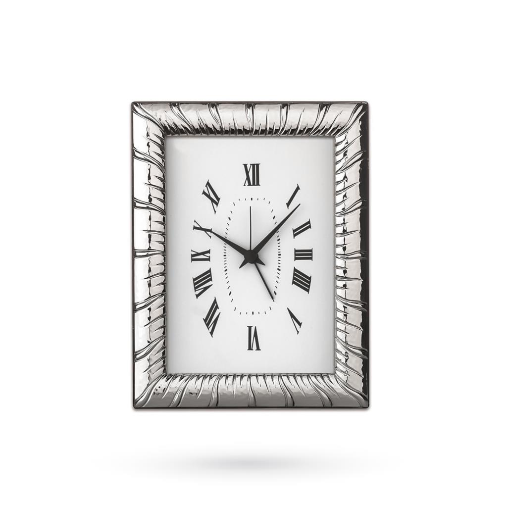 Silver frame alarm clock decorated with rays - BASTIANELLI