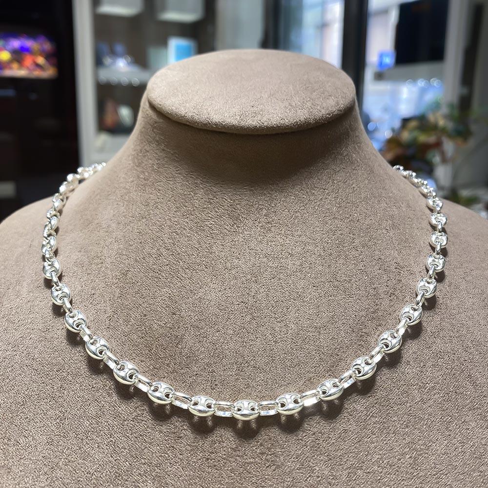  Catena uomo maglia marina piena argento 50cm - LUSSO ITALIANO