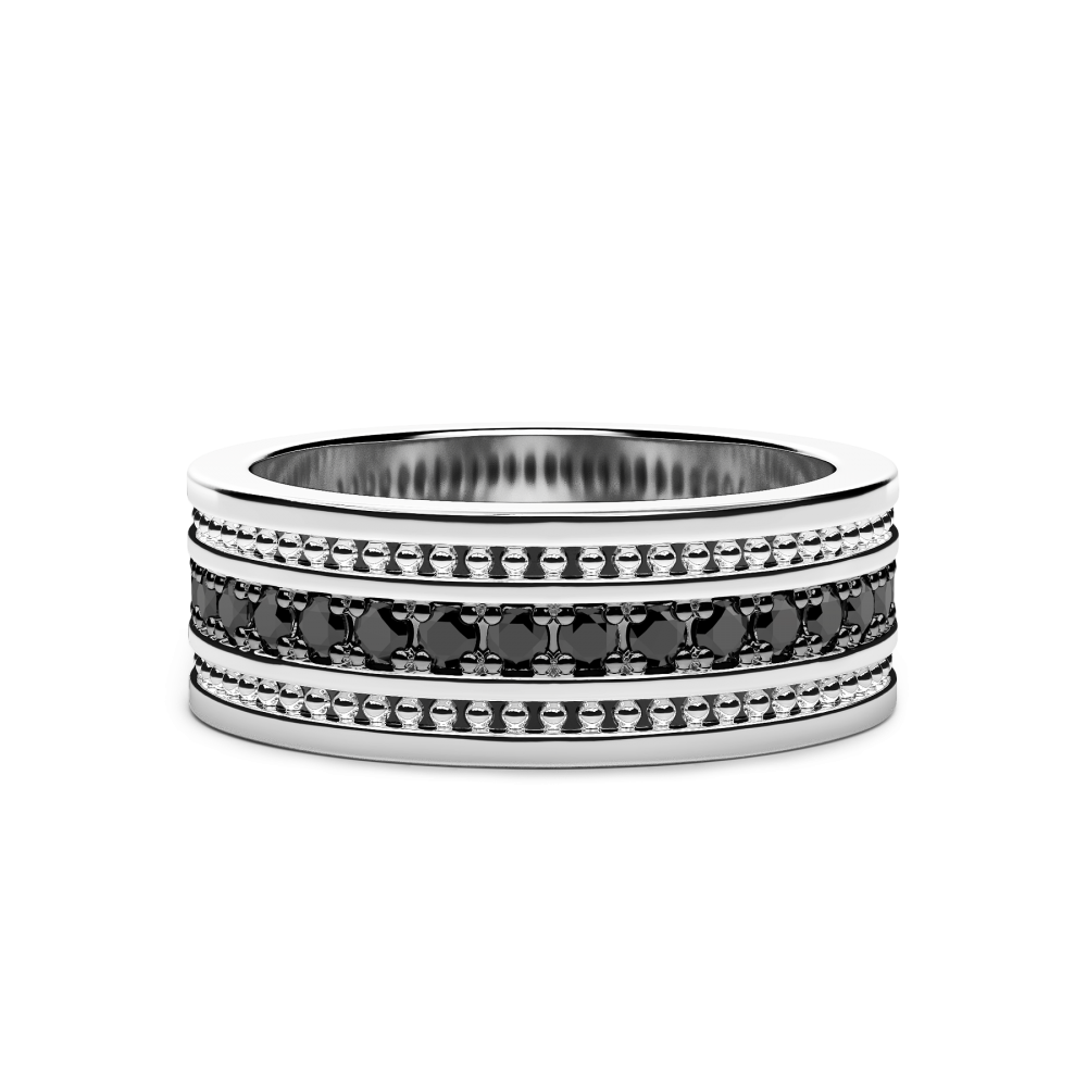 Zancan EXA078L silver ring and black spinel - ZANCAN