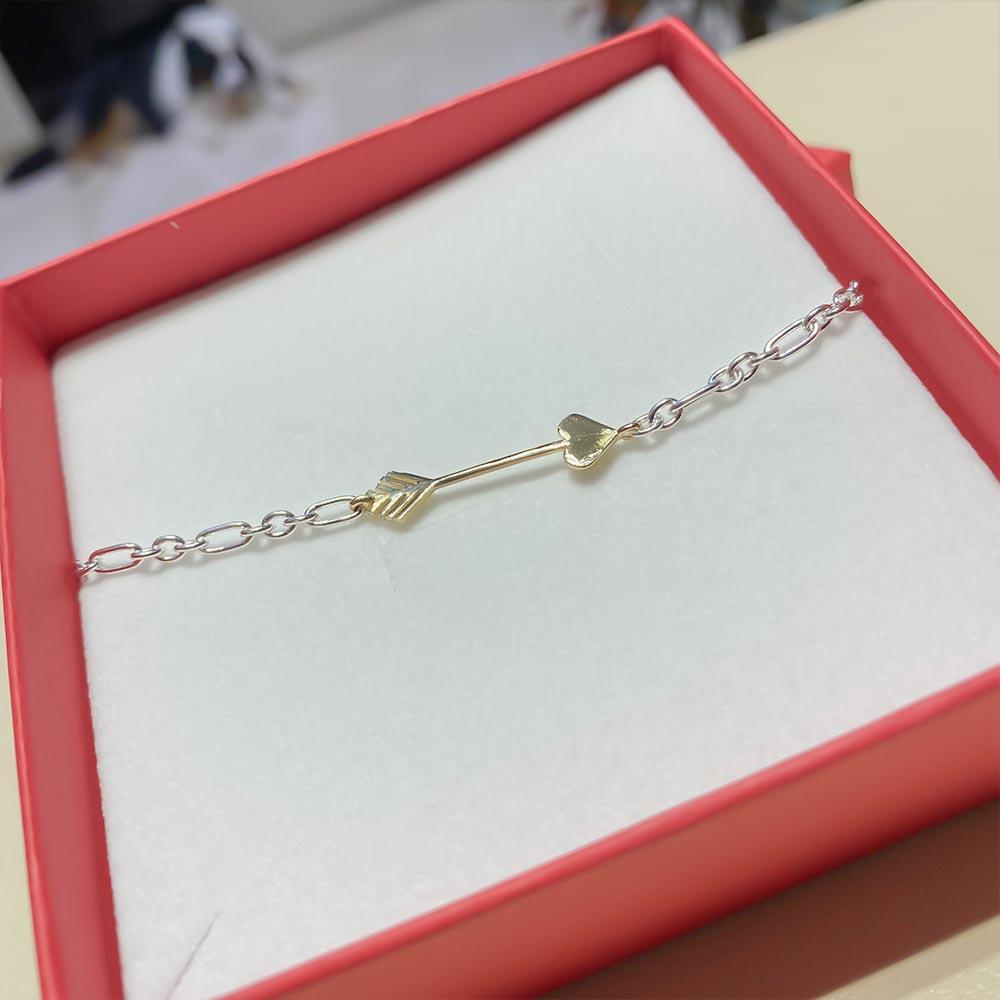  Bracciale Dodo Mariani argento freccia oro giallo 18cm - DODO MARIANI