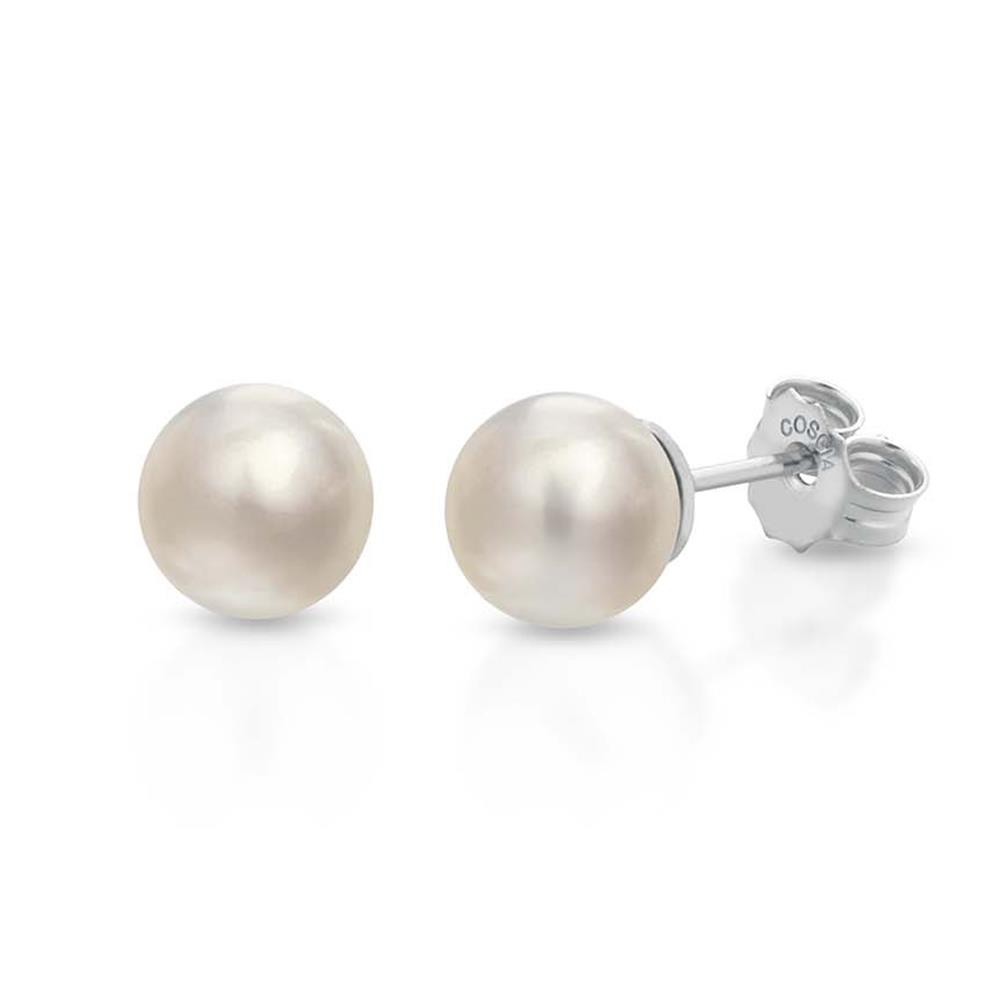 8mm Akoya pearl earring 18kt white gold - COSCIA