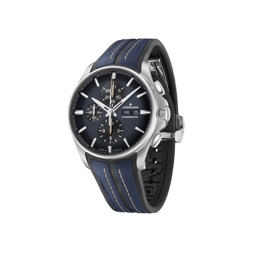 Junghans Meister S Chronoscope engl. Day 27-4227.01 Blu 45,0 mm - JUNGHANS