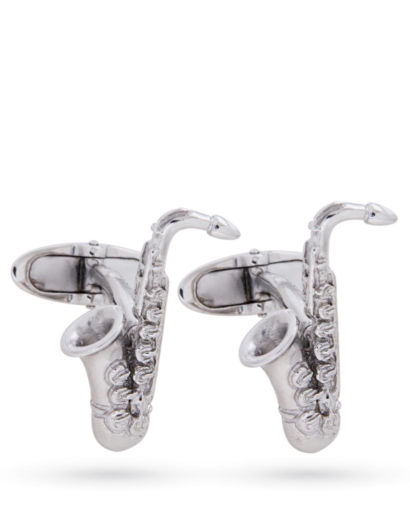 925 sterling silver cufflinks with saxophone music instrument  - CICALA