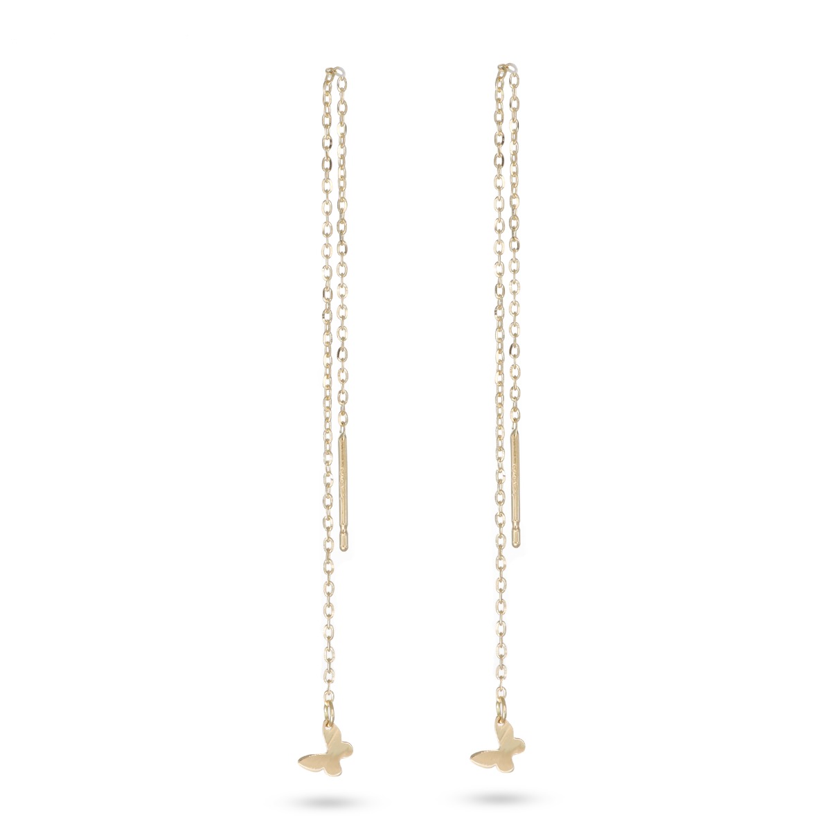  Orecchini pendenti con farfalla e catenina rolo'  lungo 100mm - LUSSO ITALIANO