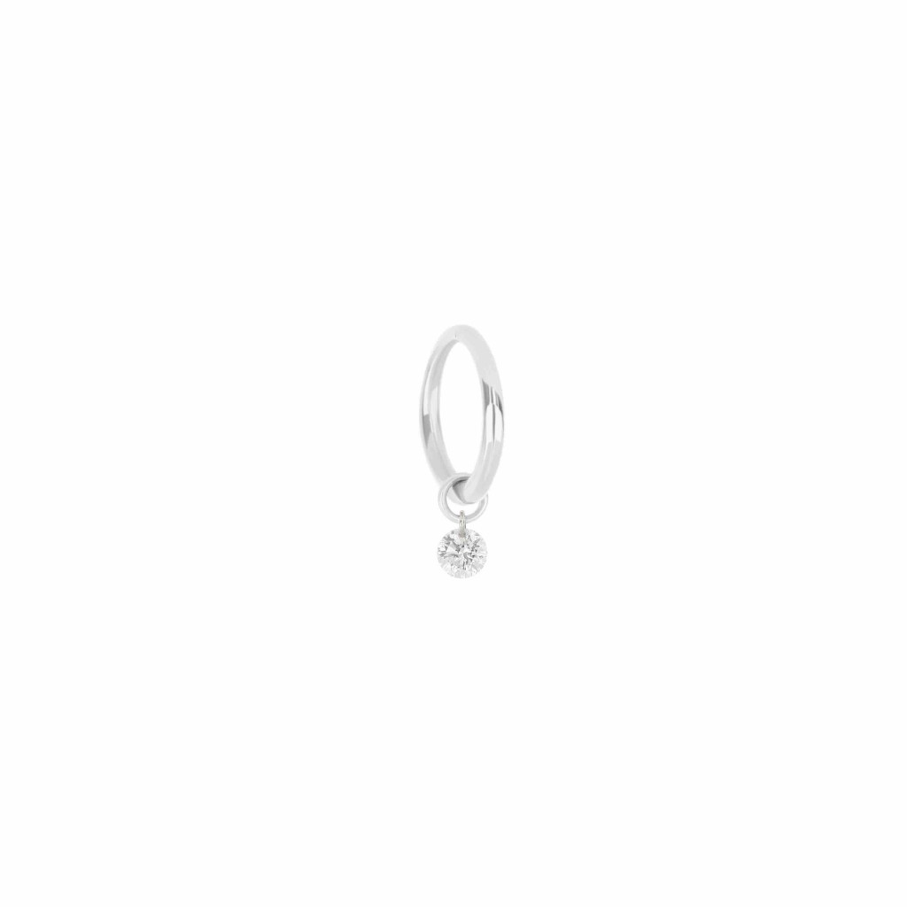 Piercing cerchio singolo Maman et Sophie oro bianco diamante nudo 0,05 ct - MAMAN ET SOPHIE