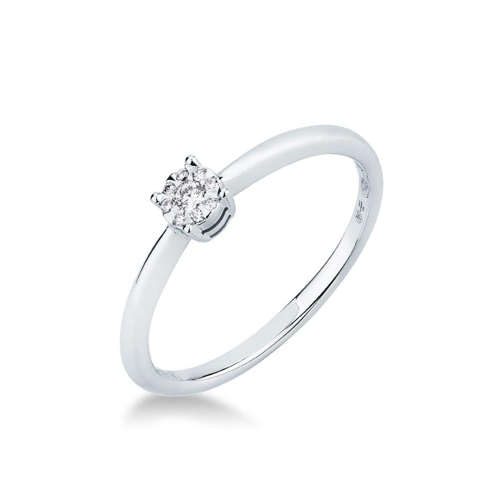 Anello sottile con diamanti in oro bianco