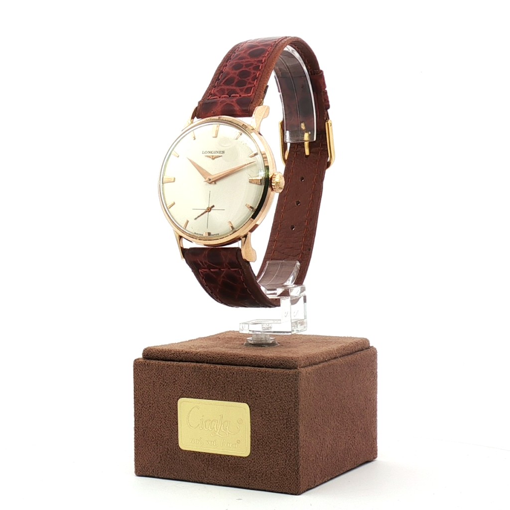  Longines 30L Oro rosa 18kt Manuale Silver 34 mm - LONGINES