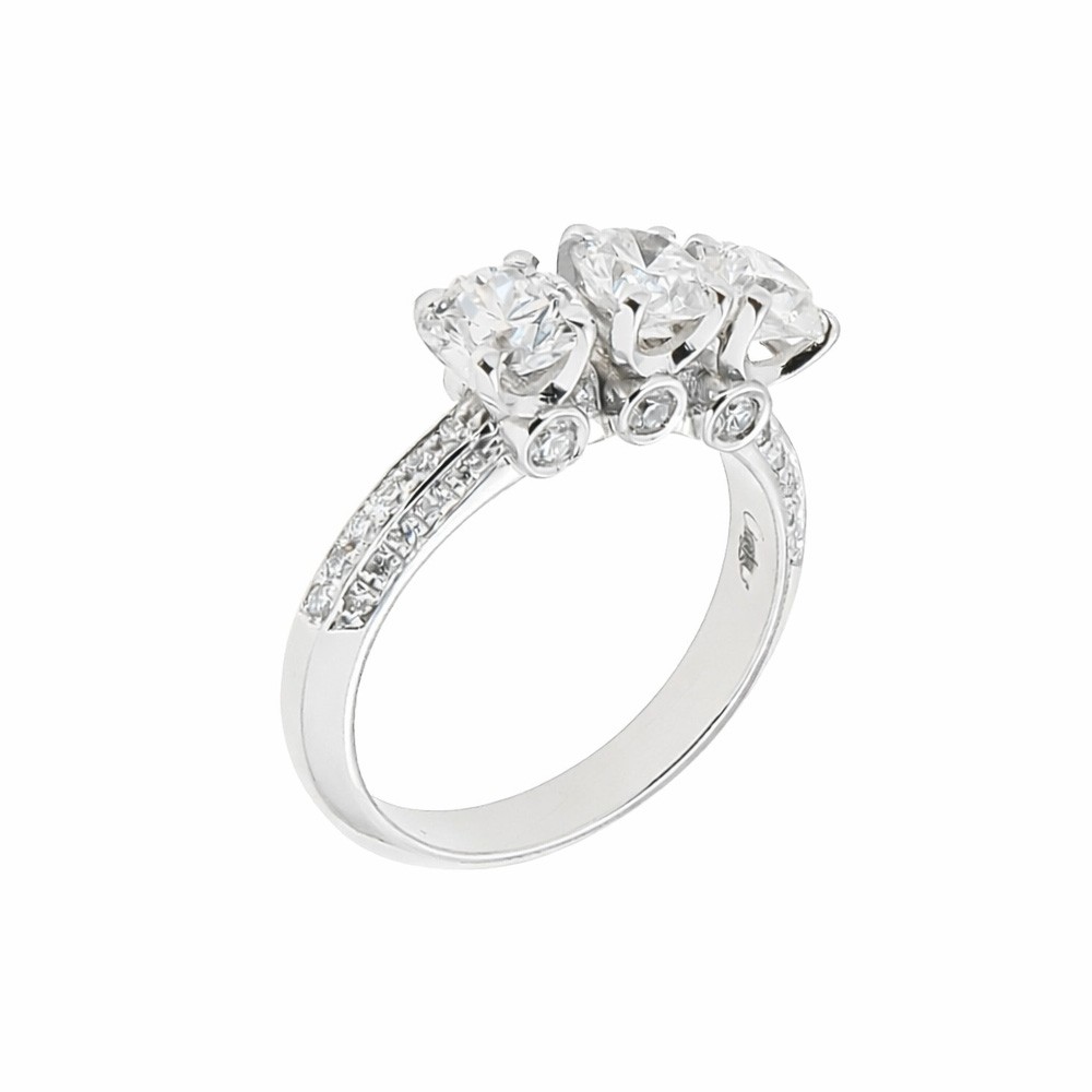  Anello trilogy oro bianco diamanti naturali 1,65ct - CICALA