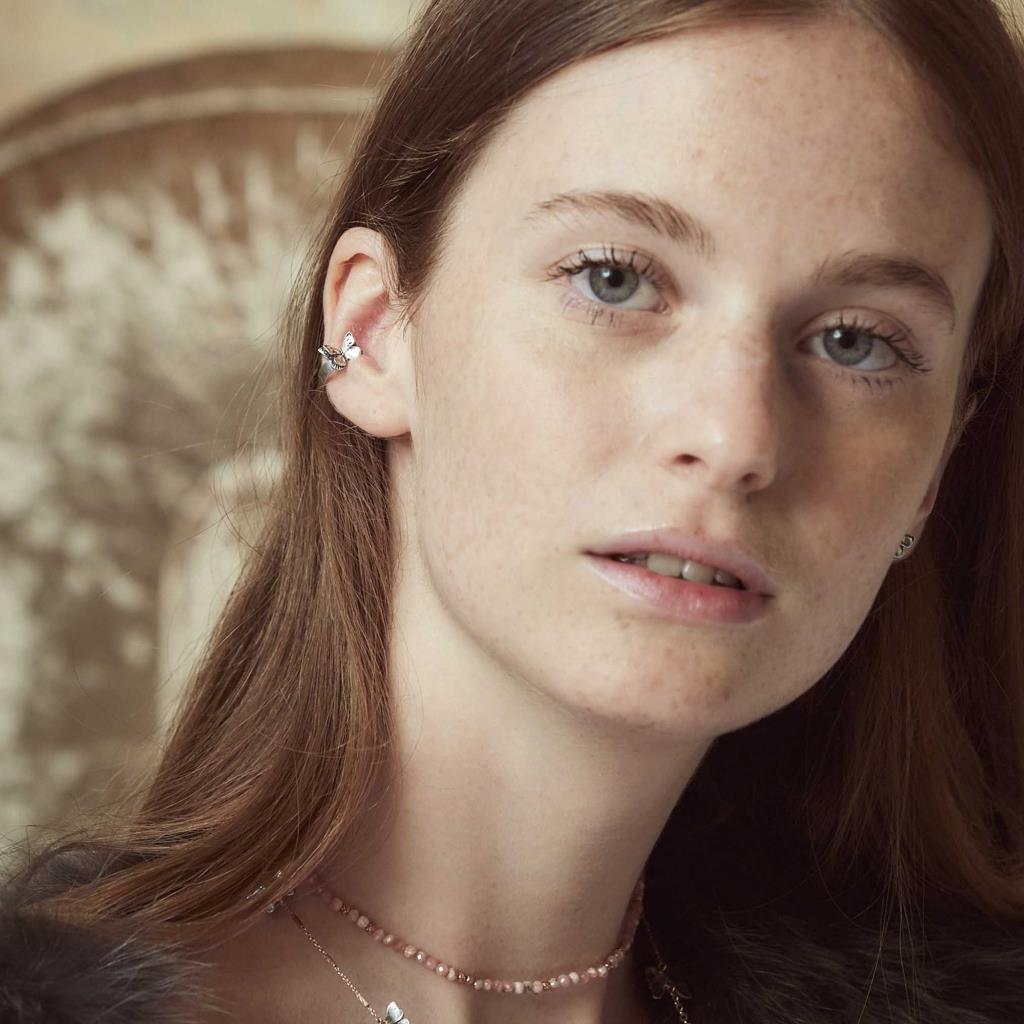  Single earcuff with butterfly in burnished silver - MAMAN ET SOPHIE
