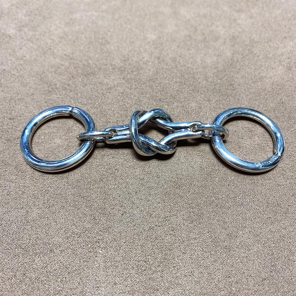  Portachiavi argento 925 nodo piano 2 anelli brisè - SATURNO