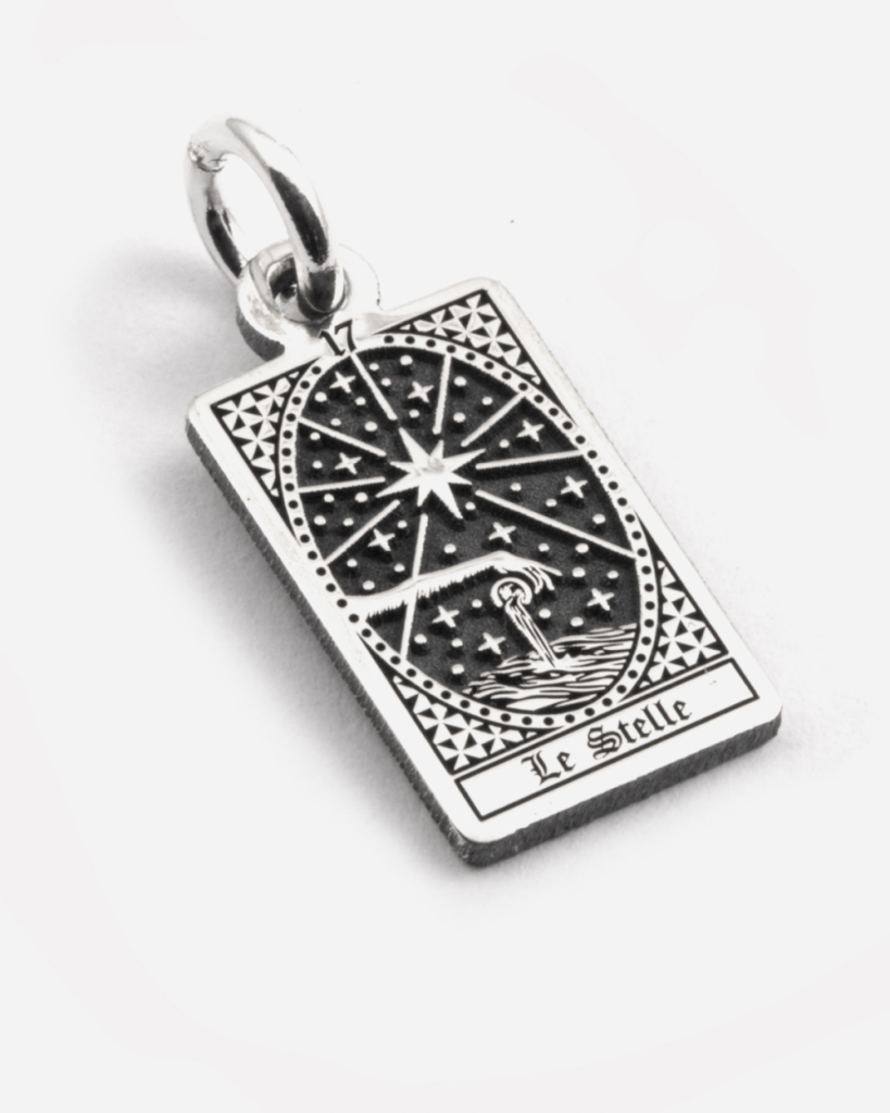 Ciondolo Carta Tarocchi Le Stelle in argento 925 Grande