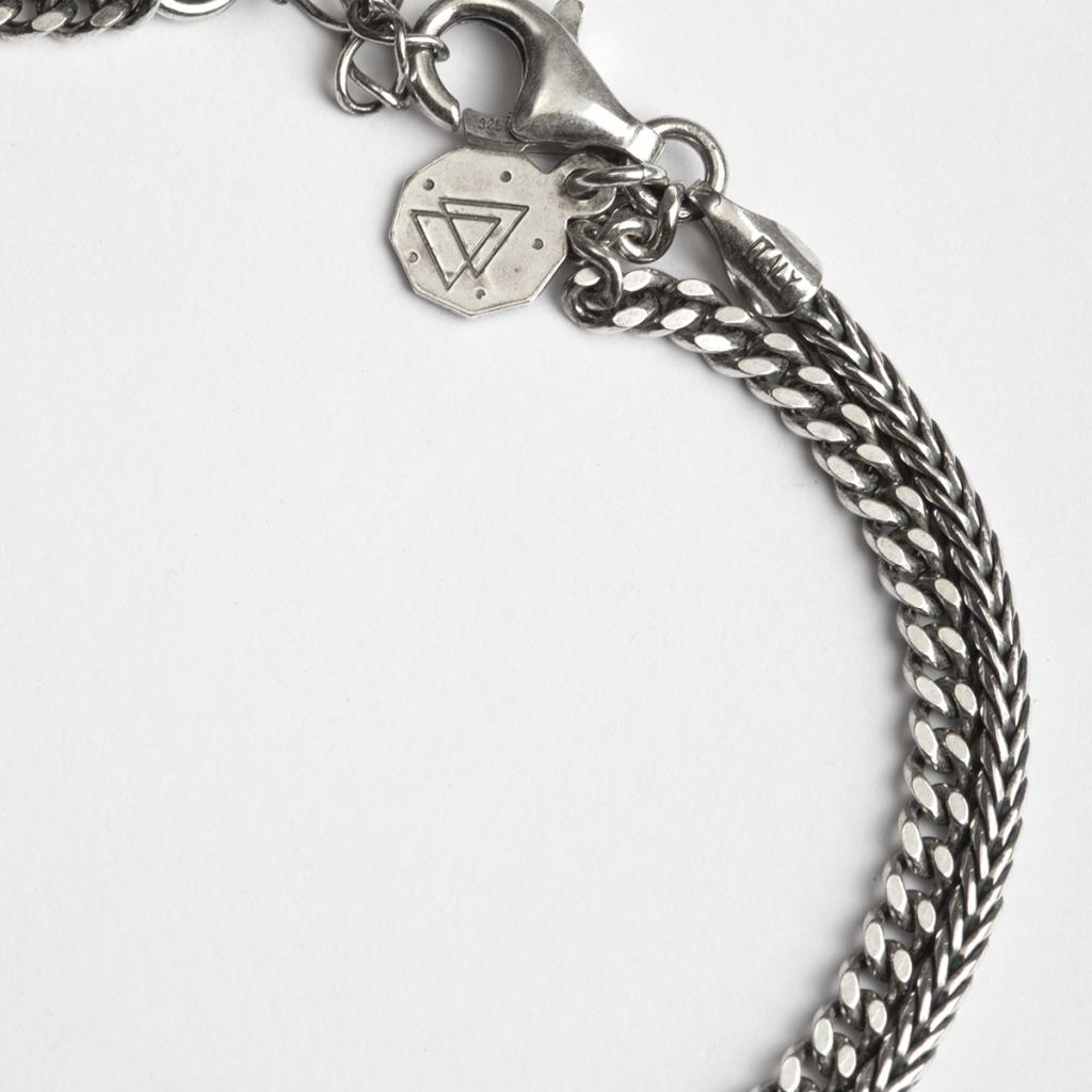 Bracciale due fili grumetta coda di volpe argento brunito Nove25 - NOVE25