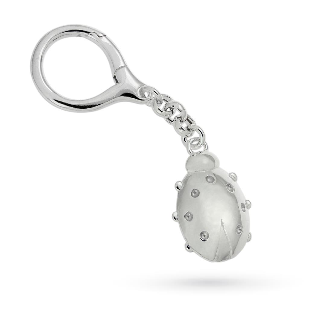 Keychain in the shape of a ladybug in 925 silver - UNBRANDED