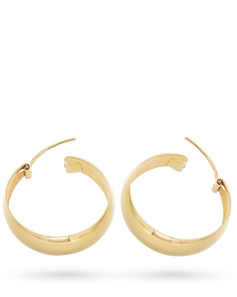 18kt yellow gold earrings with big polished circle - CICALA